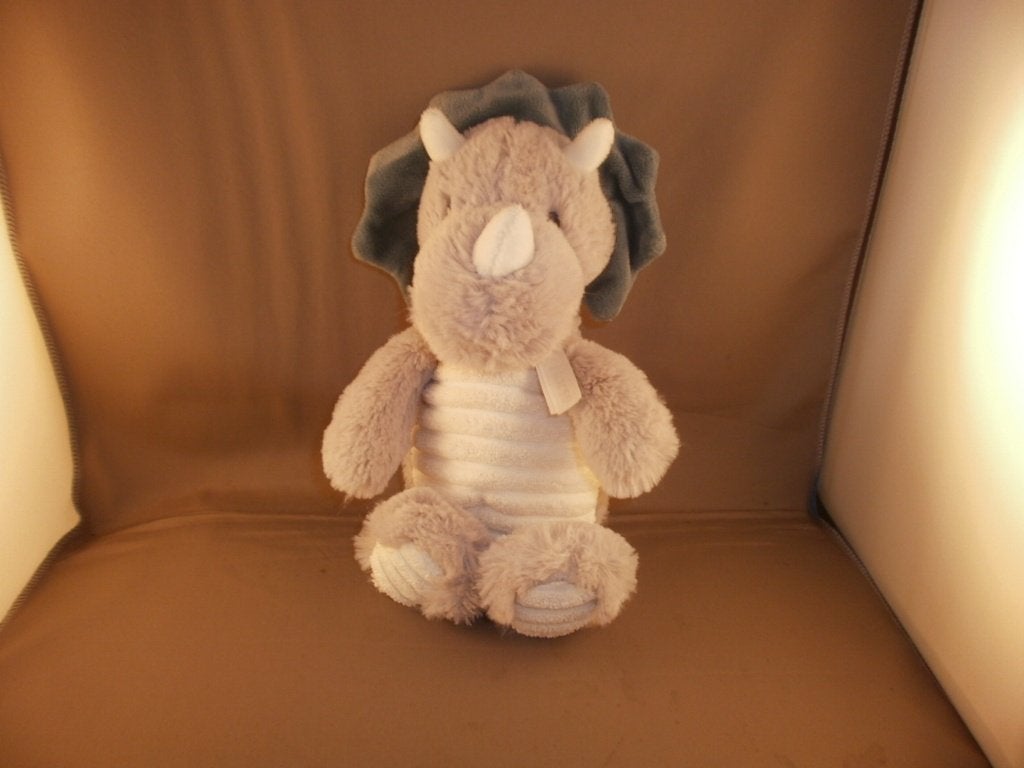 happy horse dino Triceratops Tris grijs velours wit ribstof, Happy Horse, Grijs, Ophalen of Verzenden, Middelgroot (20 tot 80 cm)