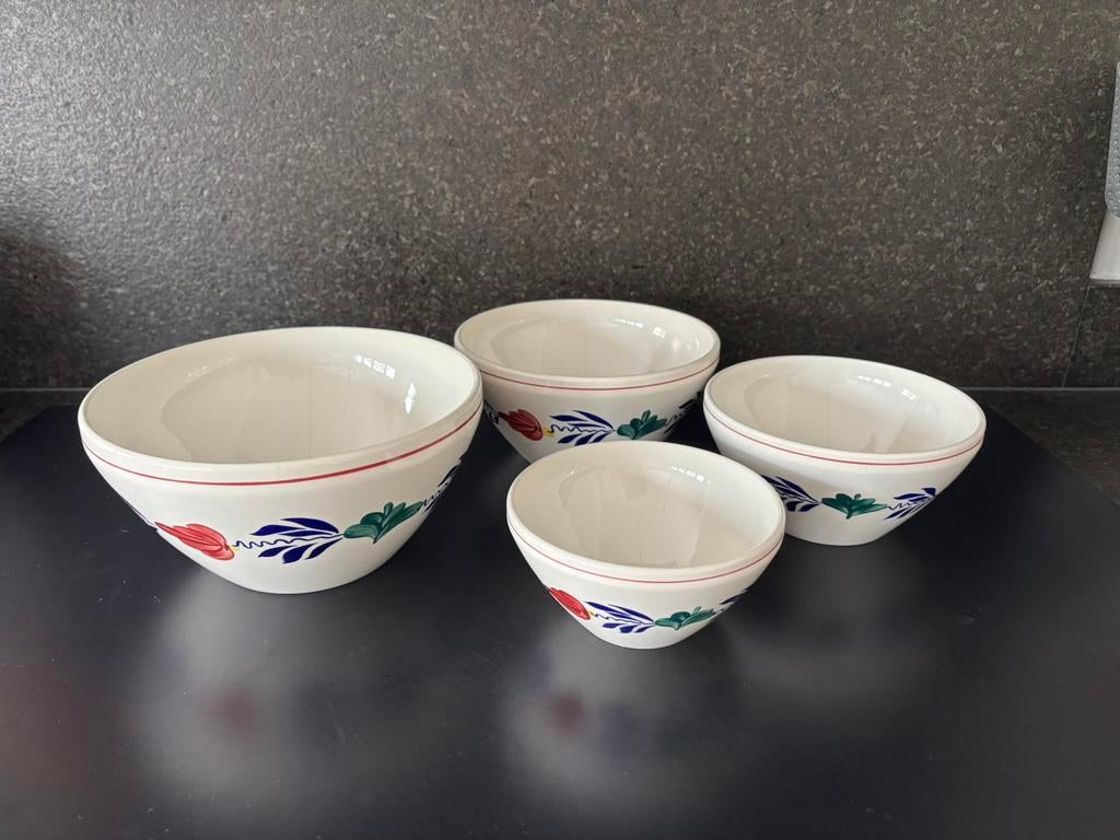 4x schaal boerenbont, Ophalen of Verzenden, Aardewerk, Boerenbont, Schaal of Schalen