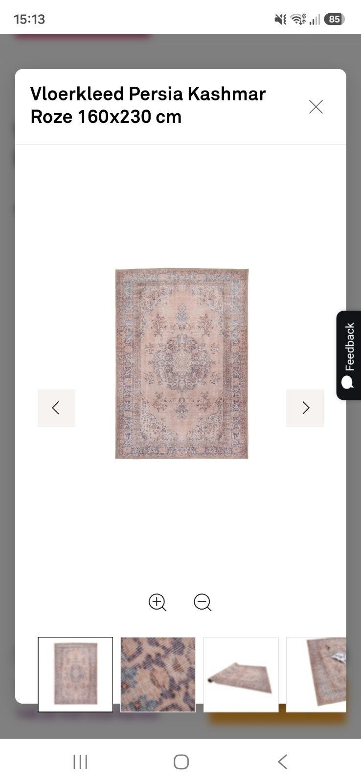 gevraagdVloerkleed Persia Kashmar Roze 160x230 cm, 150 tot 200 cm, 200 cm of meer, Ophalen of Verzenden, Zo goed als nieuw