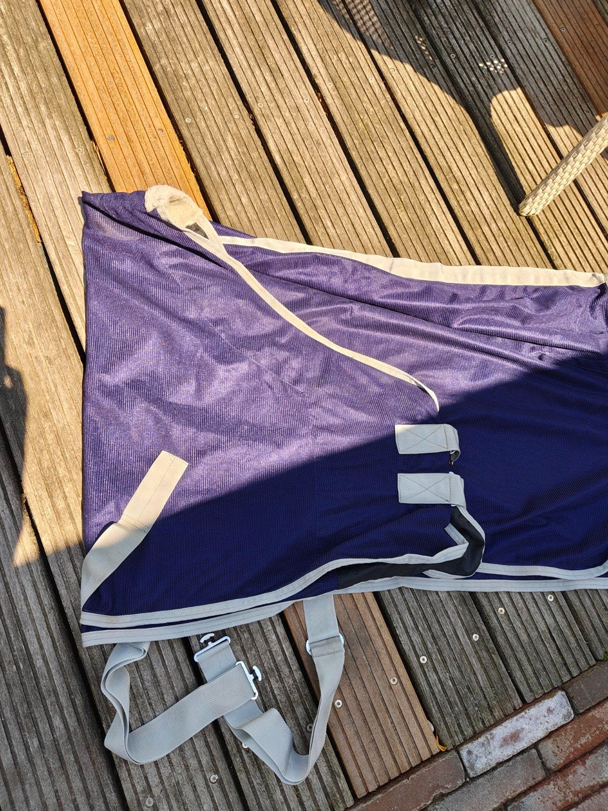 Vliegen deken epplejeck 125/ 175cm, Ophalen of Verzenden, Zo goed als nieuw, Blauw, Vliegendeken
