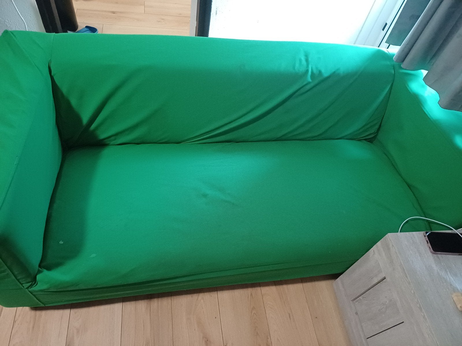 Comfortabele driepersoonsbank en tweepersoonsbank met hoes, Huis en Inrichting, Ophalen, Gebruikt, 150 tot 200 cm, Tweepersoons