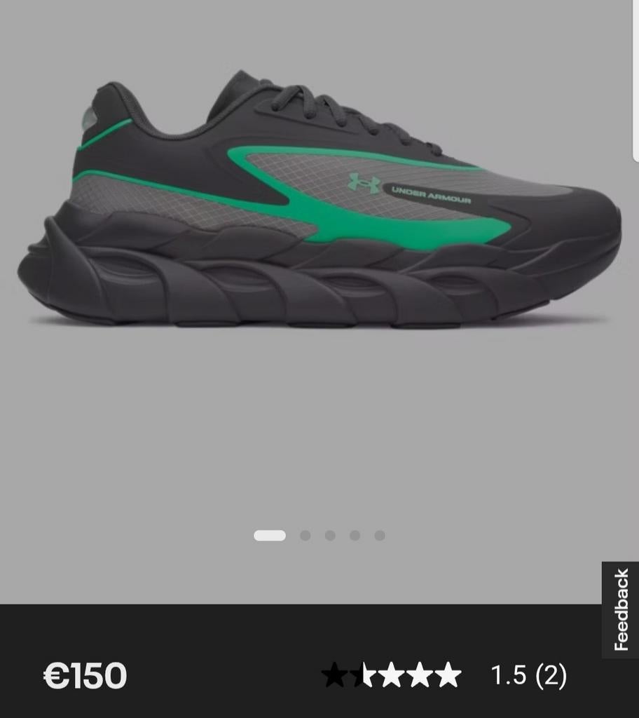 Under Armour Sportschoenen - Zwart/Groen, Ophalen, Zo goed als nieuw, Overige merken