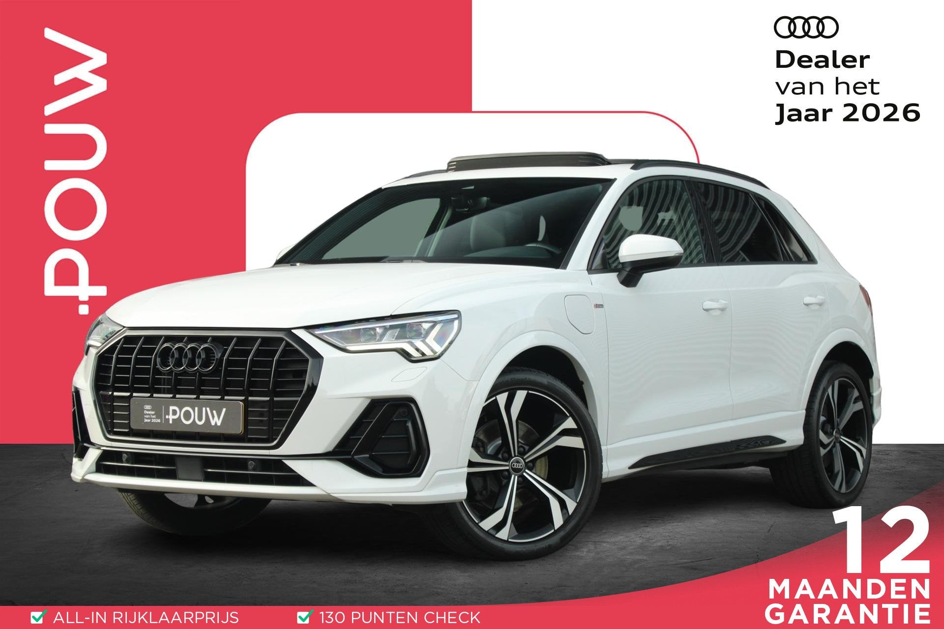 Audi Q3 45 TFSIe 245pk S edition | Elektr. Voorstoelen | Pan, Auto's, 12 maanden, Gebruikt, Leder en Stof, Wit