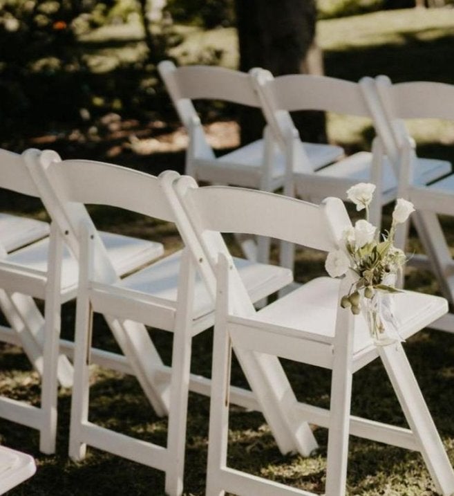 Witte klapstoelen te huur voor evenementen, Ophalen, Zo goed als nieuw, Geboorte of Huwelijk