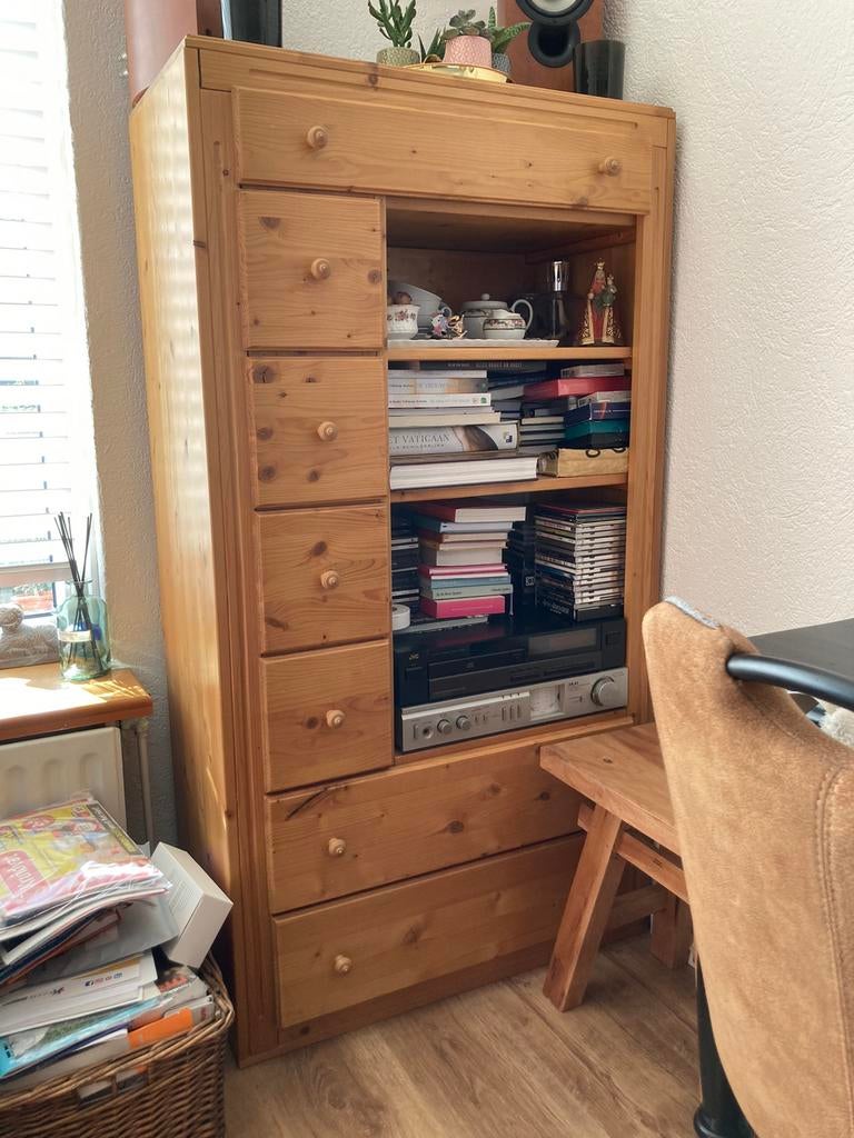 Meidenkast handgemaakt massief, Antiek en Kunst, Antiek | Meubels | Kasten, Ophalen