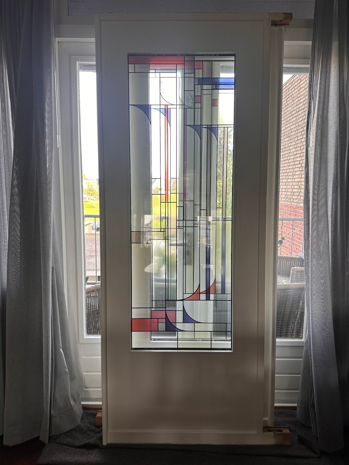 Ensuit schuifdeuren, Ophalen, Gebruikt, Hout, 83 cm