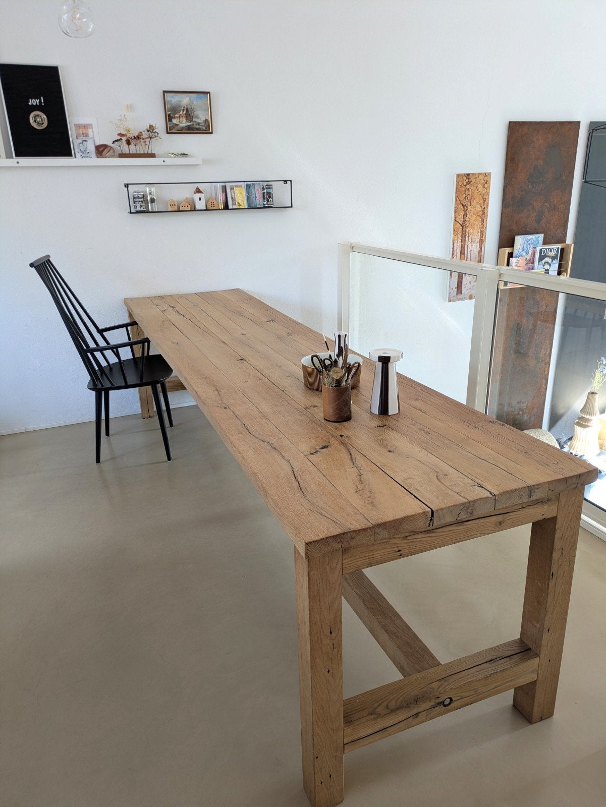 Super lange eettafel - Massief eiken hout - 2.90m lang, Ophalen, Gebruikt, Eikenhout, 200 cm of meer