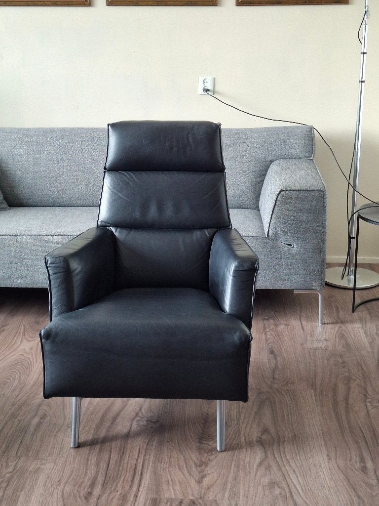 Lederen 'Design on Stock' relax fauteuil plus voetenbank