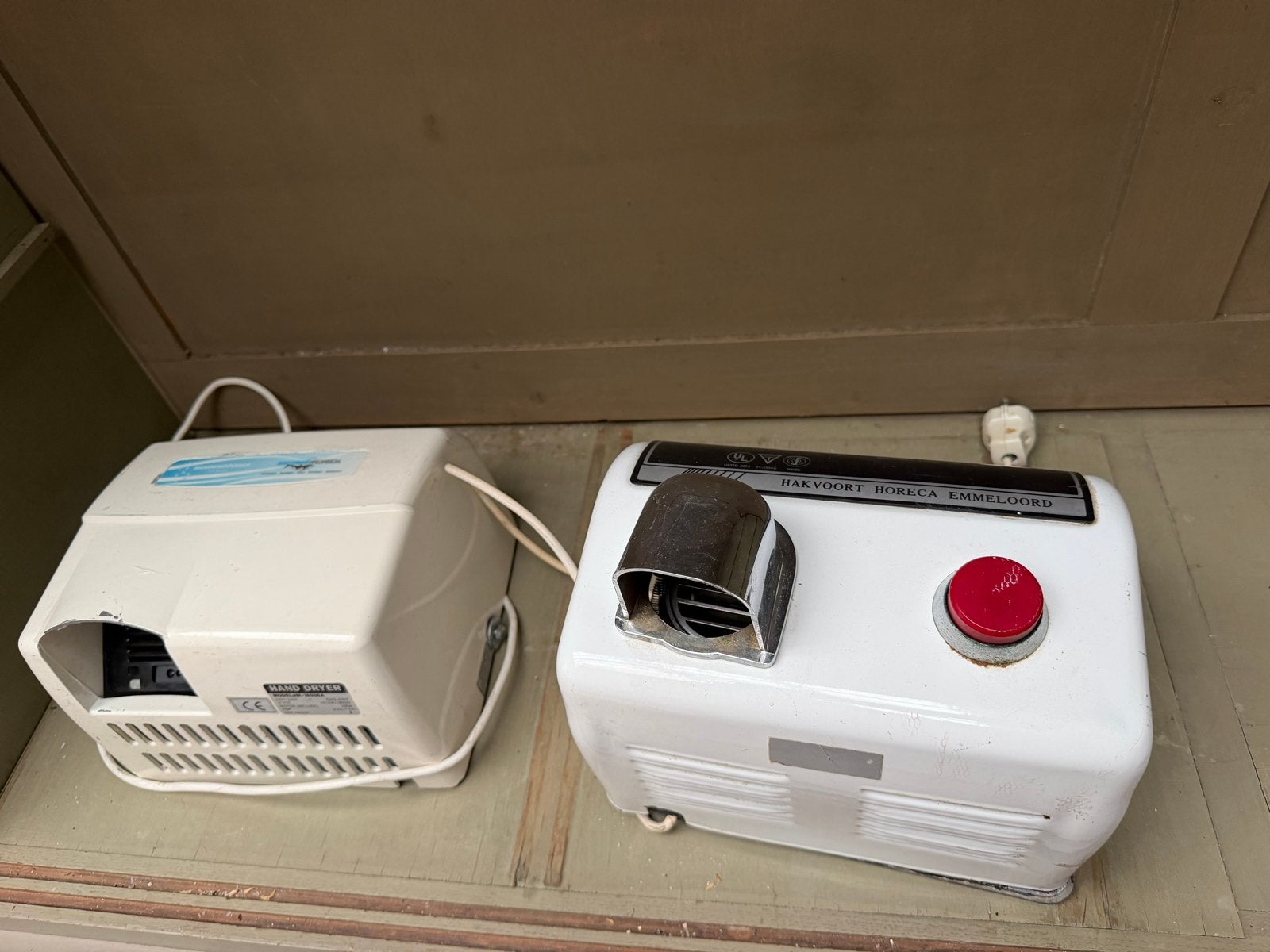 Set van 2 vintage handdrogers - Hakvoort Horeca & Hand Dryer, Ophalen, Gebruikt