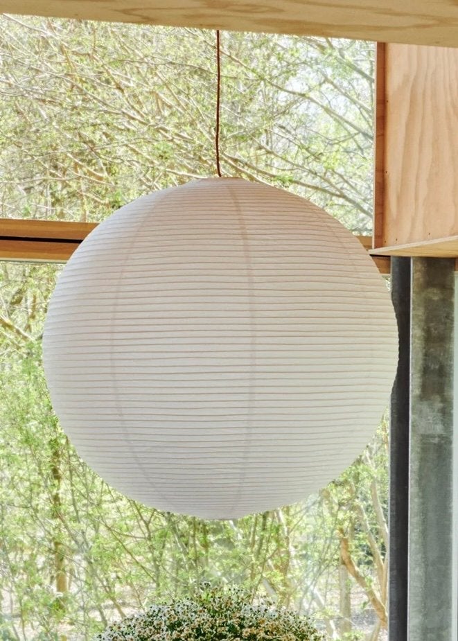HAY Hanglamp 65cm - Stijlvolle Papieren Bol Lamp, Ophalen of Verzenden, Gebruikt, Natuurlijk materiaal, E27 (groot)