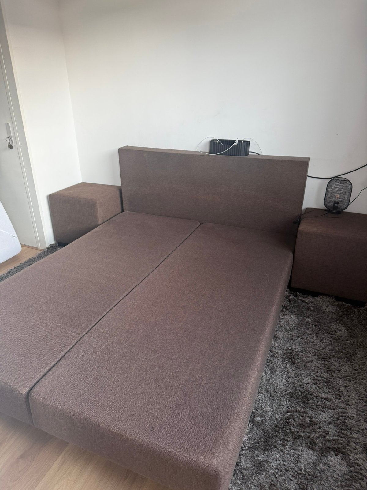 Bed compleet, Ophalen, Zo goed als nieuw, Eenpersoons, Hout