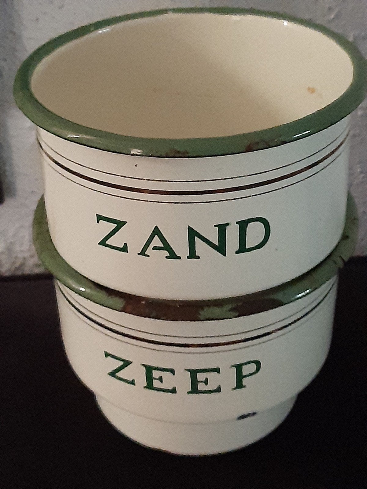 Emaille zand zeep bakje,stoer brocante,landelijk,nostalgisch, Ophalen of Verzenden