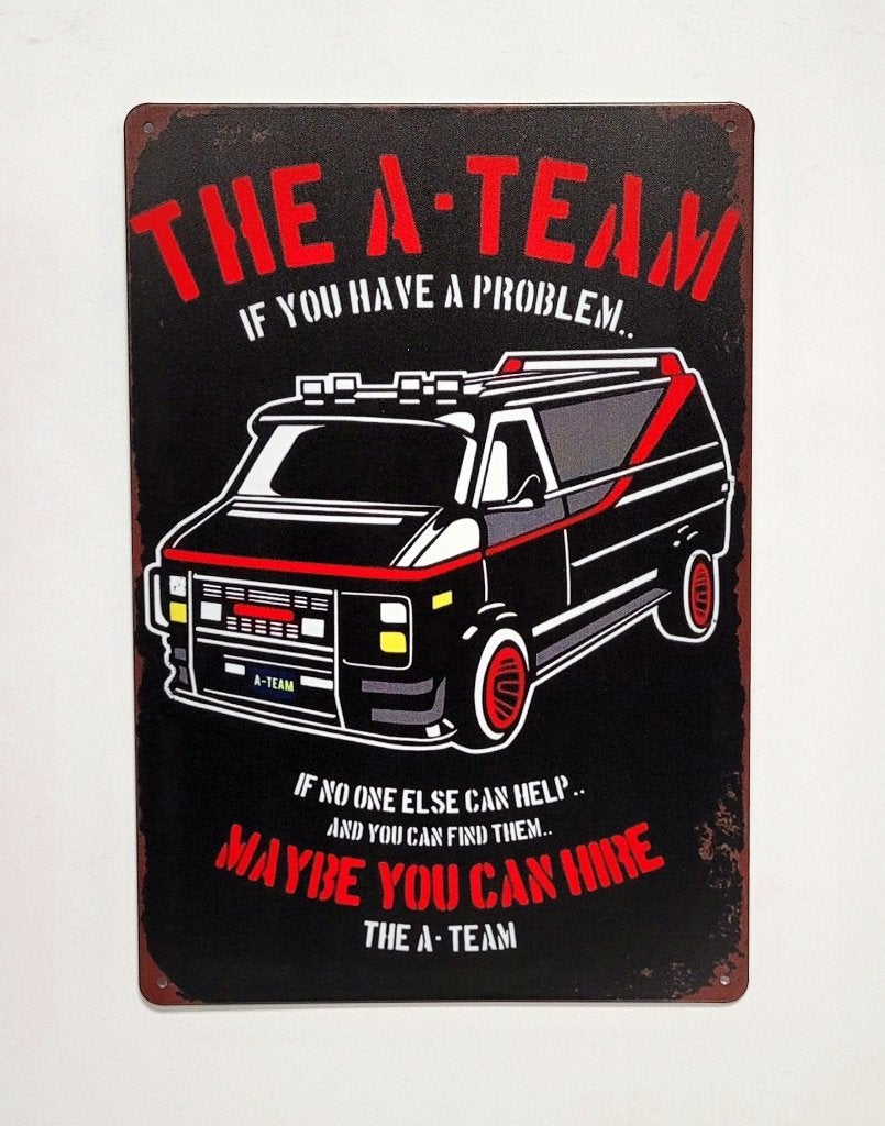 The A-Team GMC-Vandura bus reclamebord van metaal wanddeco, Verzamelen, Info@deconoord.nl, Deco Noord, Poster, Nieuw