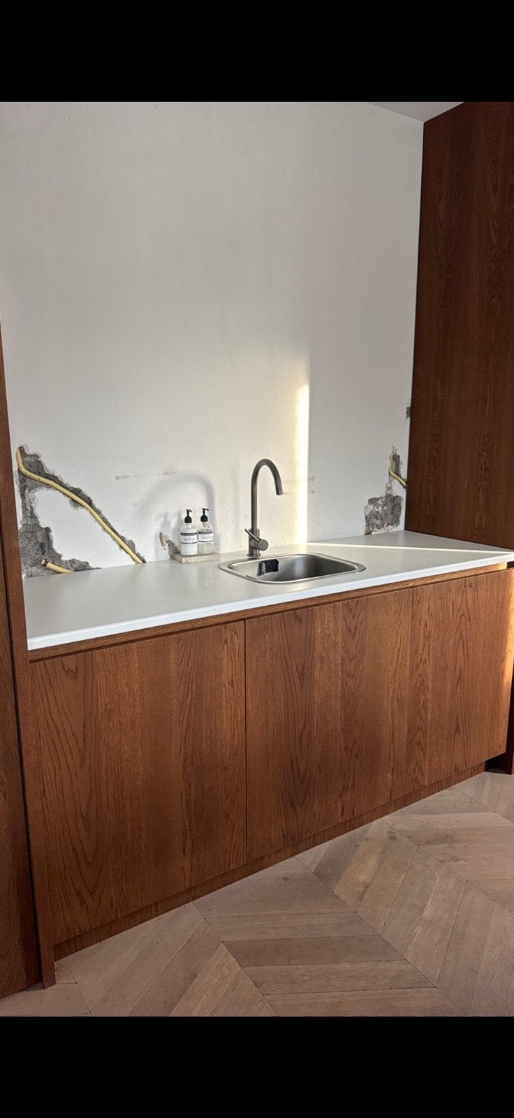 Aanrechtblad 63,5 x 187,5, Huis en Inrichting, Ophalen, Gebruikt, Wit, 200 cm of meer