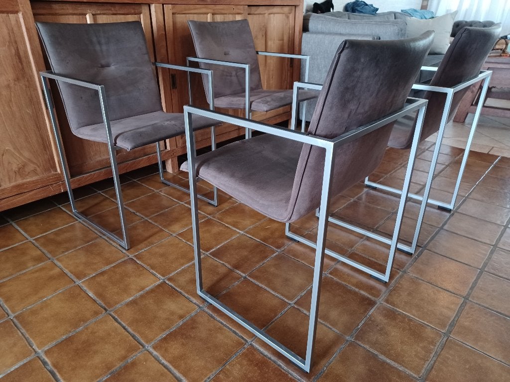 4 Arco Frame Stoelen , Burkhard Vogtherr, Huis en Inrichting, Ophalen, Gebruikt, Metaal, Vier