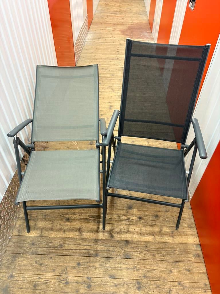 2 tuinstoelen  met lig stand., Tuin en Terras, Tuinstoelen, Ophalen, Zo goed als nieuw