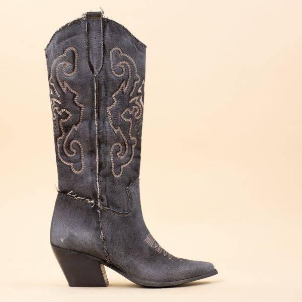 La Pintura Geneve-Jeans Cowboyboots Zwart, Hoge laarzen, Zwart, Nieuw, La Pintura