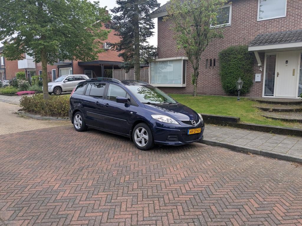 Mazda 5 1.8 2008 Blauw 7 persoons nieuwe apk, Auto's, Stof, 4 cilinders, 7 stoelen, Origineel Nederlands