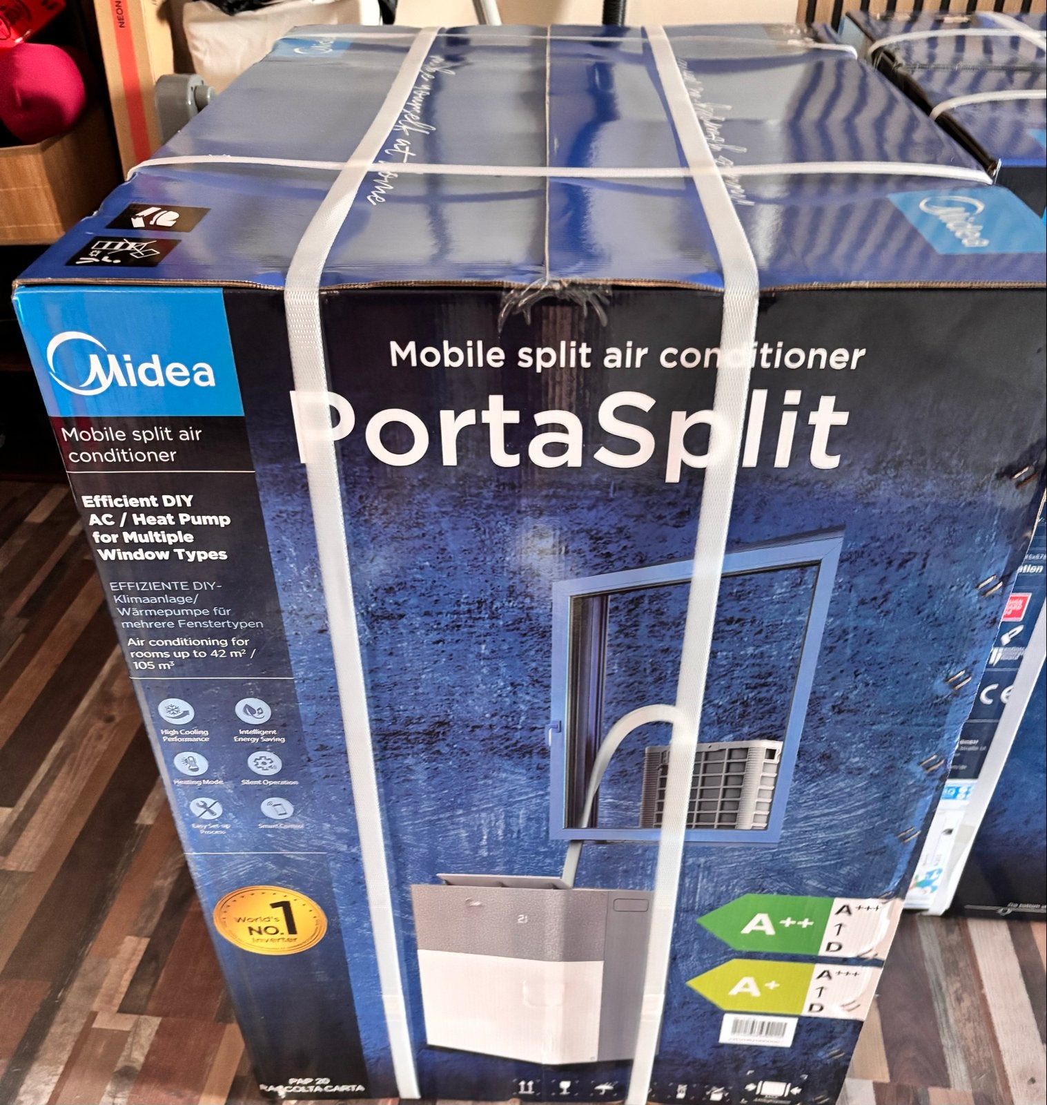 Midea PortaSplit Mobiele Split Airco 12.000 BTU, Witgoed en Apparatuur, Airco's, Nieuw, Mobiele airco, 60 tot 100 m³, 3 snelheden of meer