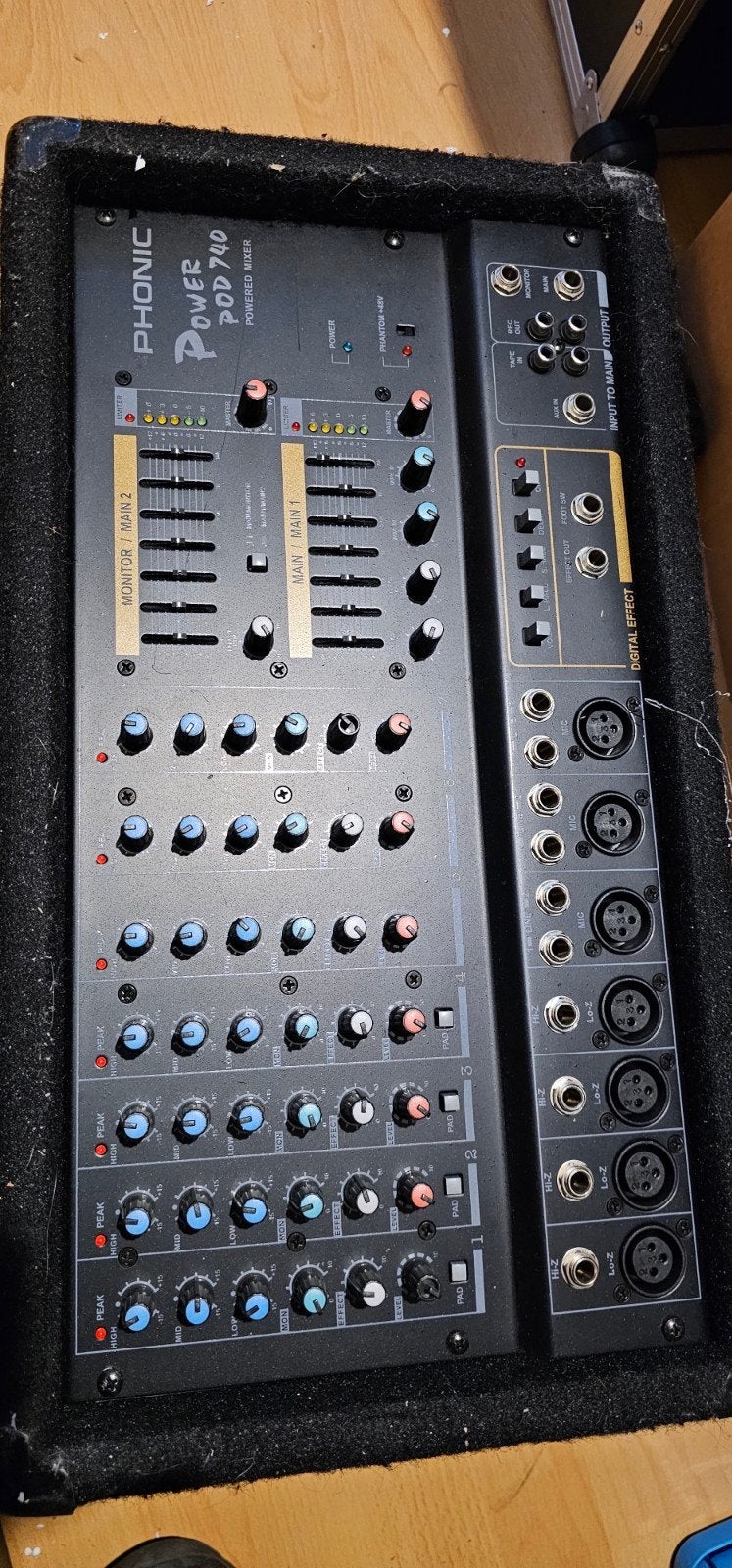 PHONIC Powered Mixer Powerpod 740, Ophalen, Gebruikt, 5 tot 10 kanalen