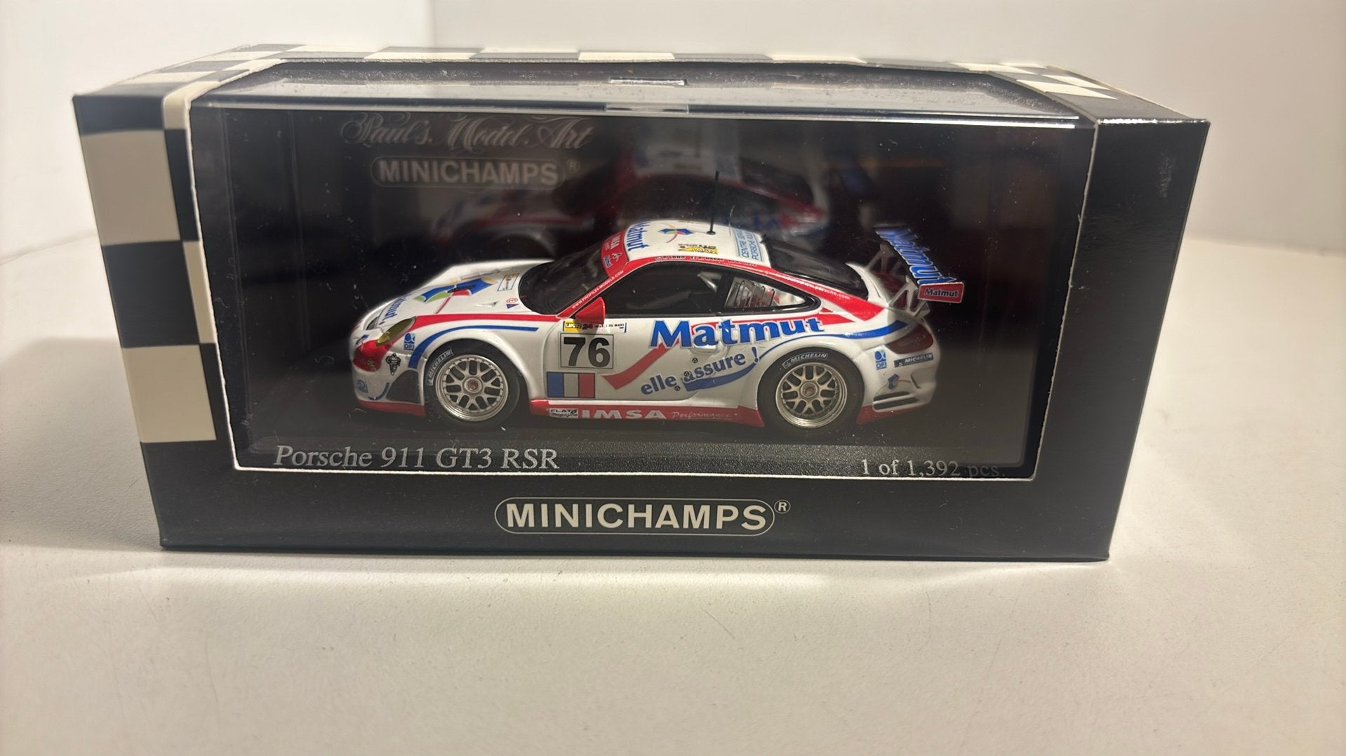Porsche 911 gt3 rsr 24h le mans 2007 minichamps 1.43, Auto, Ophalen of Verzenden, MiniChamps, A
