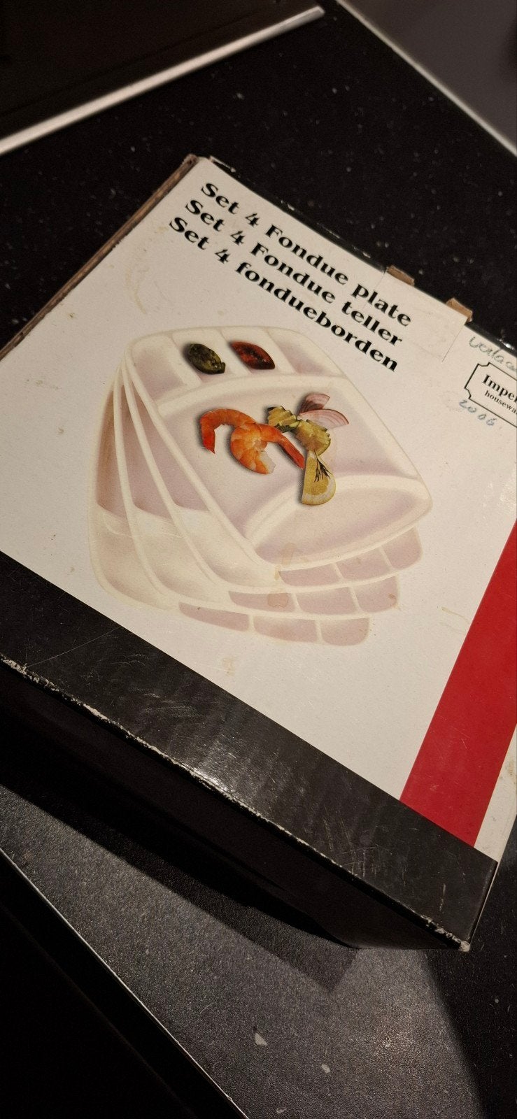Set van 4 fondueborden - Ideaal voor uw fondue-avond, Witgoed en Apparatuur, Ophalen of Verzenden, Gebruikt, Fondue-accessoires
