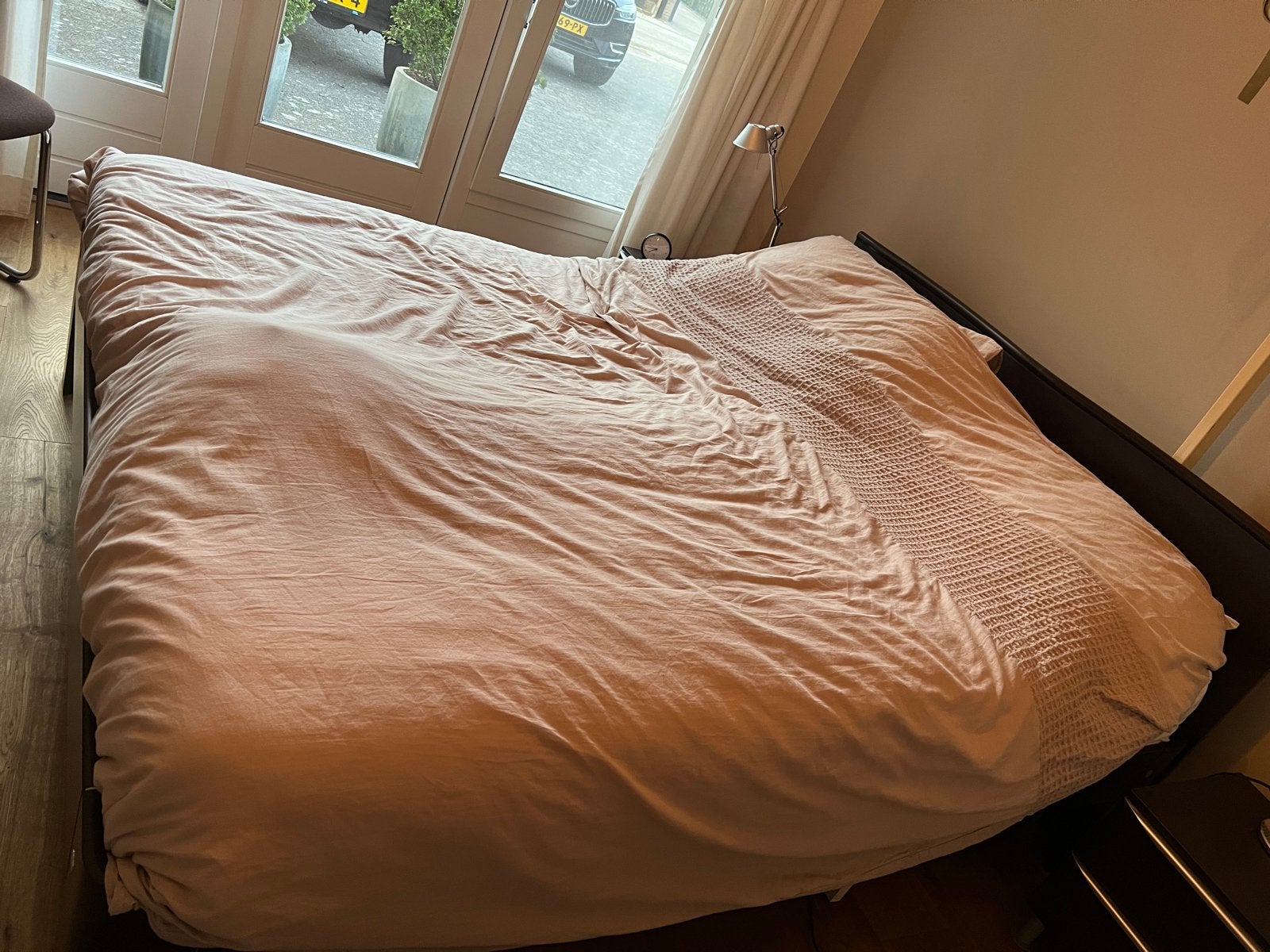 Auping 2-persoons bed 160x200cm verstelbaar, Ophalen, Bruin, Tweepersoons, 200 cm