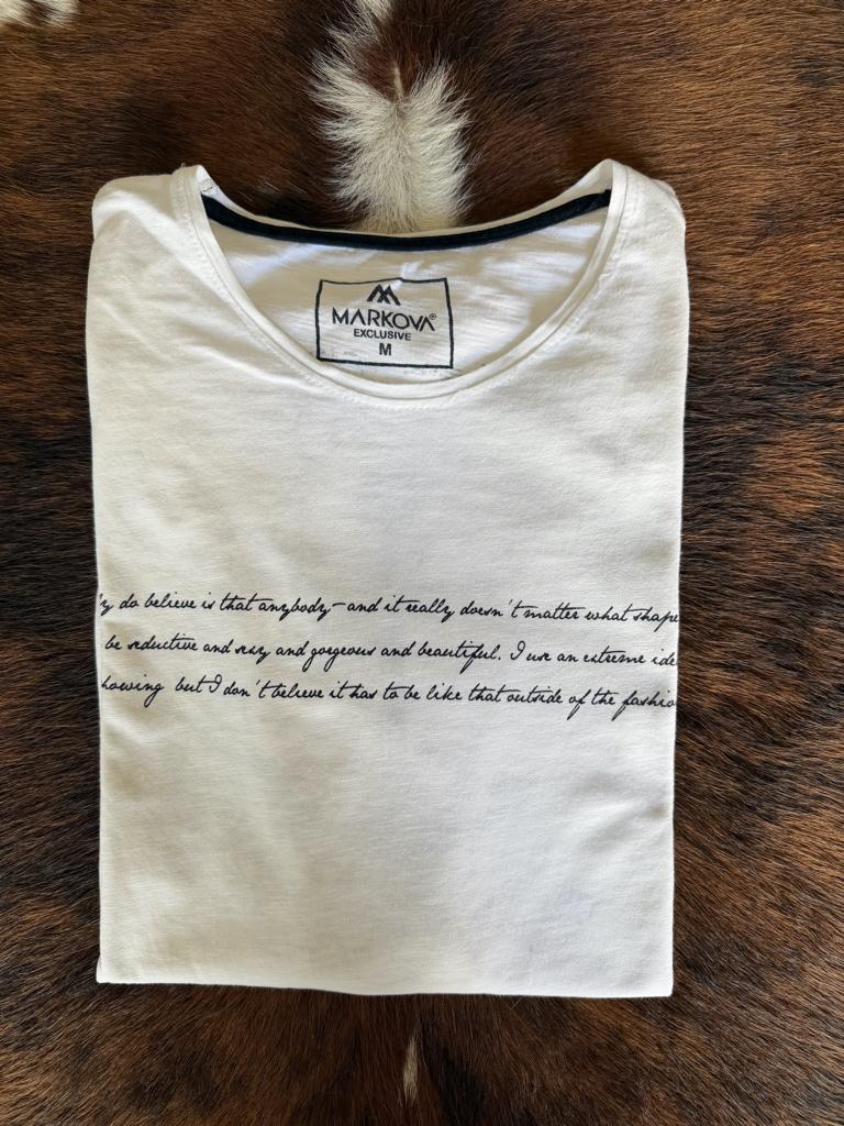 t-shirt - maat M - MARKOVA Exclusive   , Maat 48/50 (M), Wit, Ophalen of Verzenden, Zo goed als nieuw