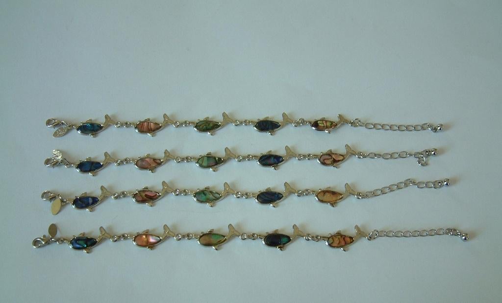 4 z.g.a.n. armband dolfijntjes dolfijn met abalone schelp, Sieraden, Tassen en Uiterlijk, Armbanden, Ophalen of Verzenden, Nieuw