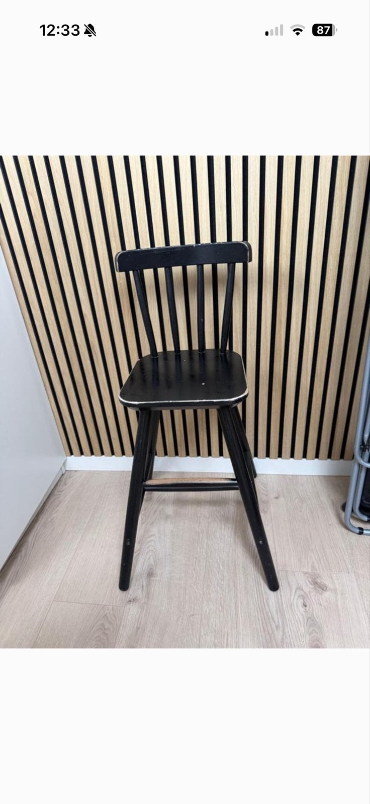 Zwarte houten kinderstoel - Gebruikt, Kinderen en Baby's, Kinderstoelen, Ophalen, Gebruikt, Overige typen