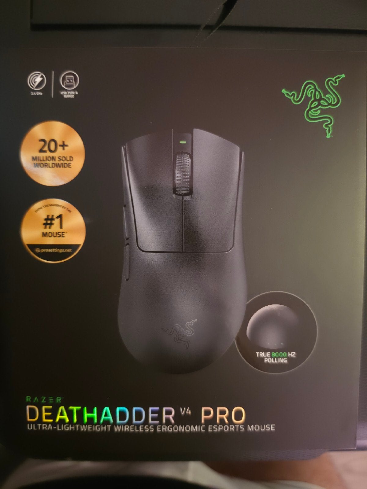 Razer DeathAdder V4 Pro Draadloze Gaming Muis, Rechtshandig, Muis, Verzenden, Zo goed als nieuw