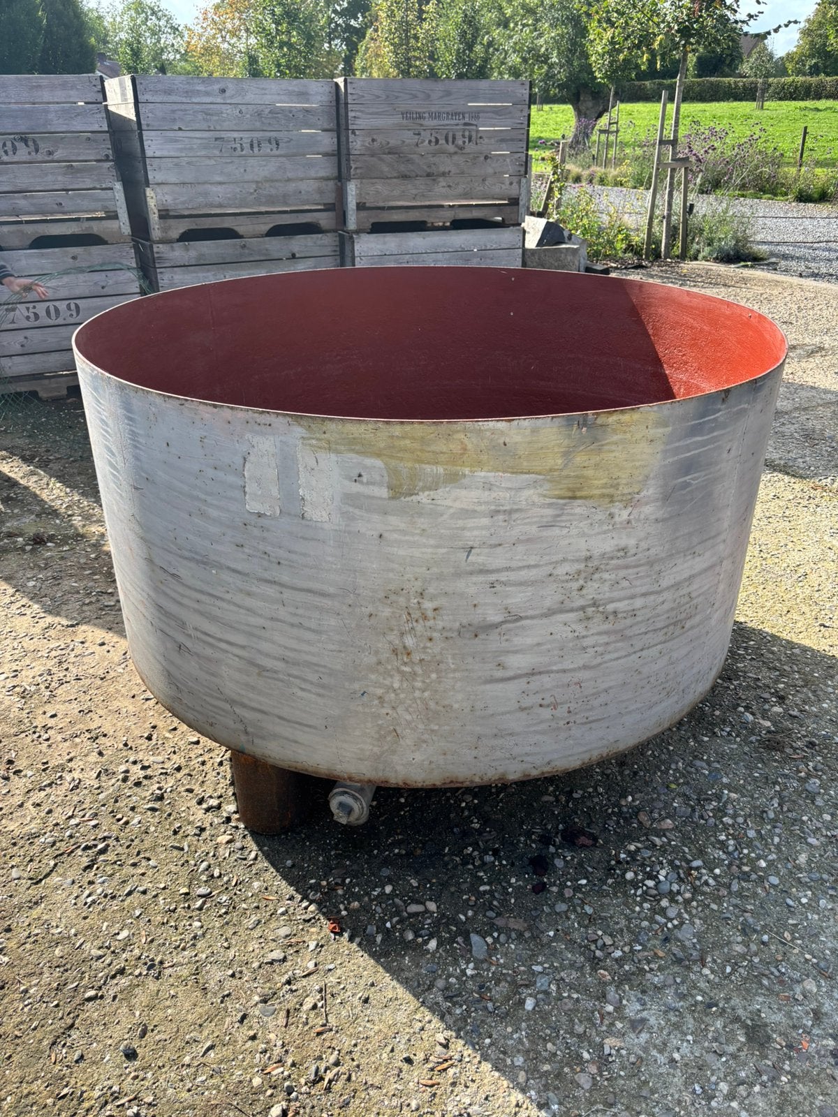 Ijzeren ronde bak/waterbak, Doe-het-zelf en Verbouw, Ophalen, Zo goed als nieuw