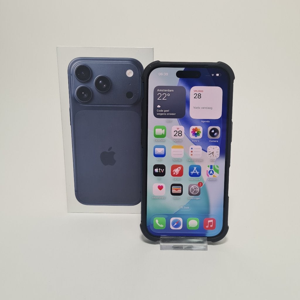 Apple iPhone 17 Pro 256GB Blauw | Accu 100% | Apple Garantie, Ophalen of Verzenden, Zo goed als nieuw, Blauw