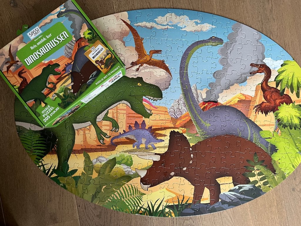 ovale dinosaurus puzzel, 205 stukjes, Ophalen, Minder dan 500 stukjes, Gebruikt, Legpuzzel