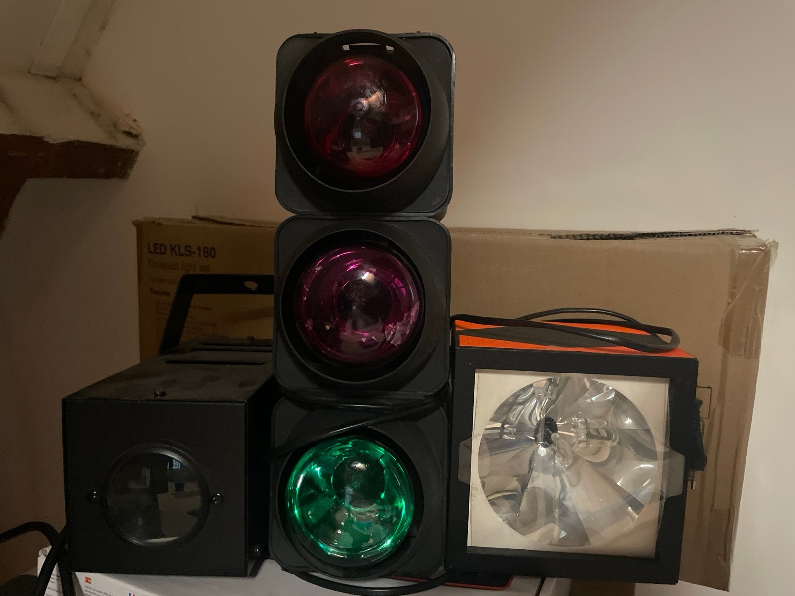 Stroboscoop, Discolampen op muziek en Moonflower, Ophalen, Gebruikt, Licht, Geluidgestuurd
