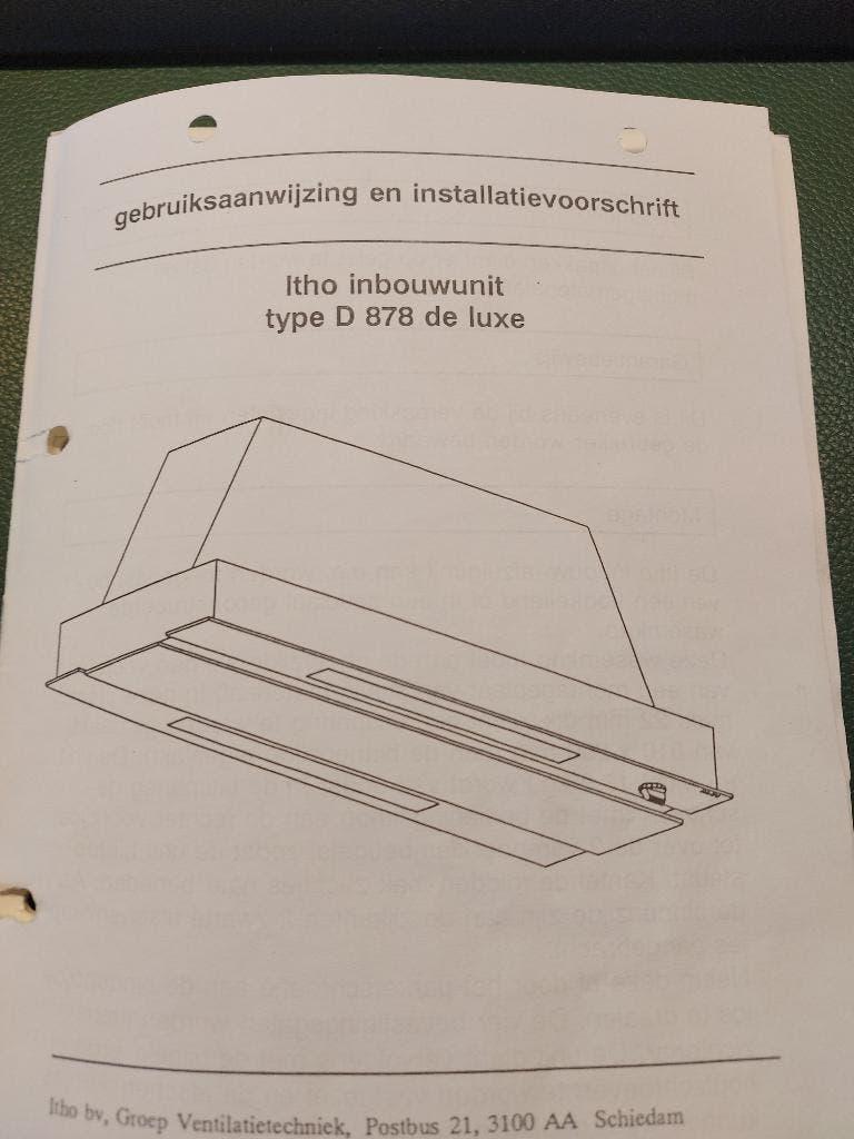 inbouw afzuigkap itho D878 de luxe, Ophalen, Gebruikt, Overige typen, Inbouw