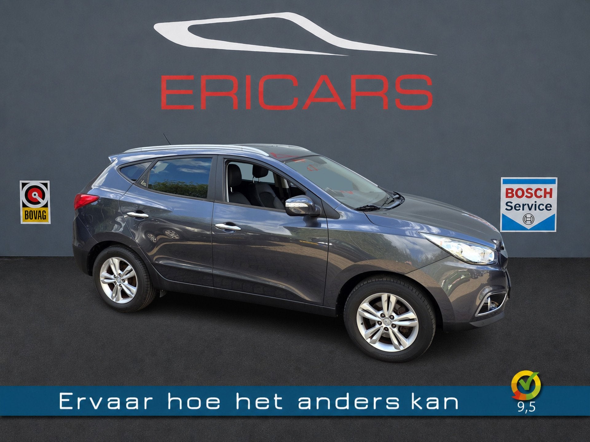 Hyundai ix35 2.0i Active PDC LM CC LEER (bj 2010), Auto's, Gebruikt, Zwart, 4 cilinders, Leder en Stof