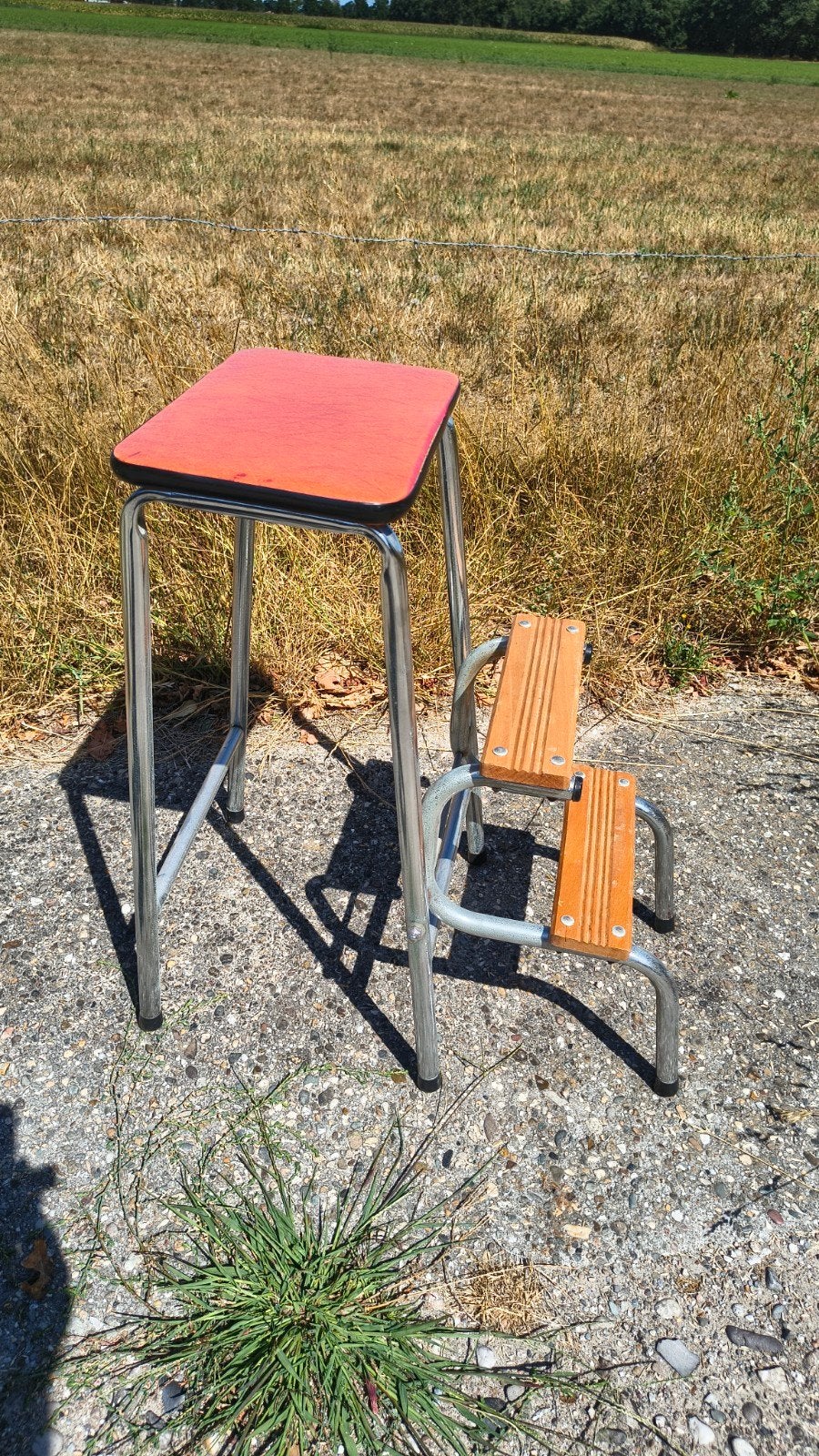 Vintage Keukentrapje Kruk - 37 x 32 x 64 cm, Ophalen, Gebruikt, Onbekend, Onbekend