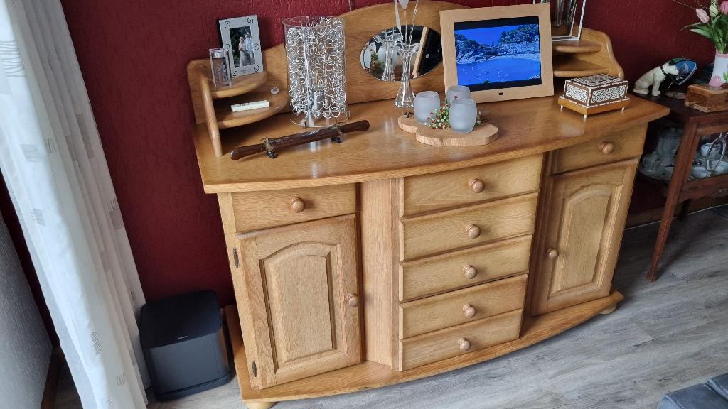 Blank eiken dressoir., Huis en Inrichting, Kasten | Dressoirs, Ophalen, Gebruikt, 150 tot 200 cm, Eikenhout