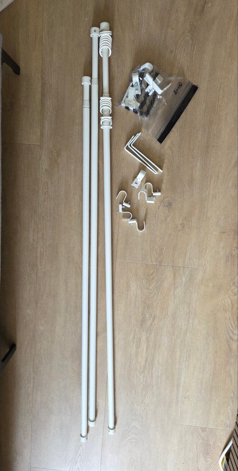 3x IKEA Racka verstelbare gordijnroedes, wit, Ophalen, Gebruikt, 100 tot 150 cm, 200 cm of meer