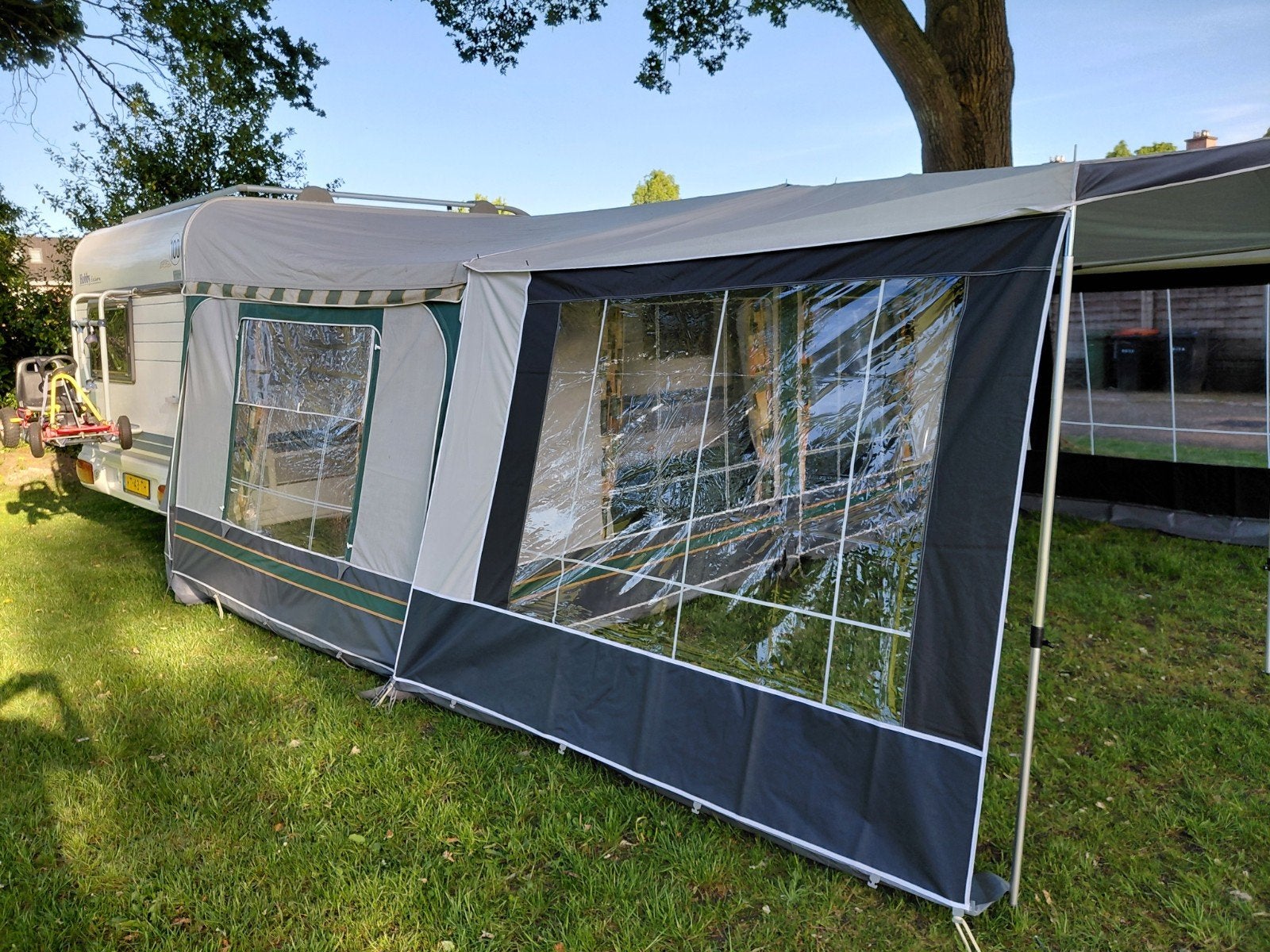 Dorema omloop 900cm voortent en luifel groen compleet, Ophalen, Zo goed als nieuw, Dorema