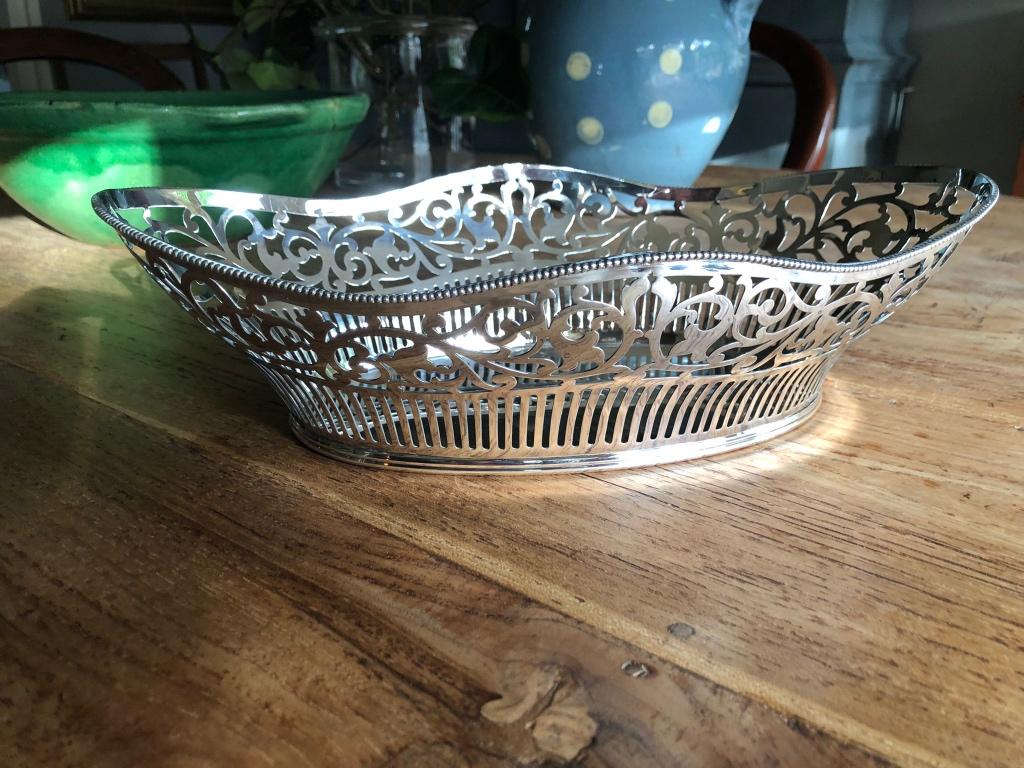 Gave zwaar verzilverde broodmand, Antiek en Kunst, Ophalen, Zilver
