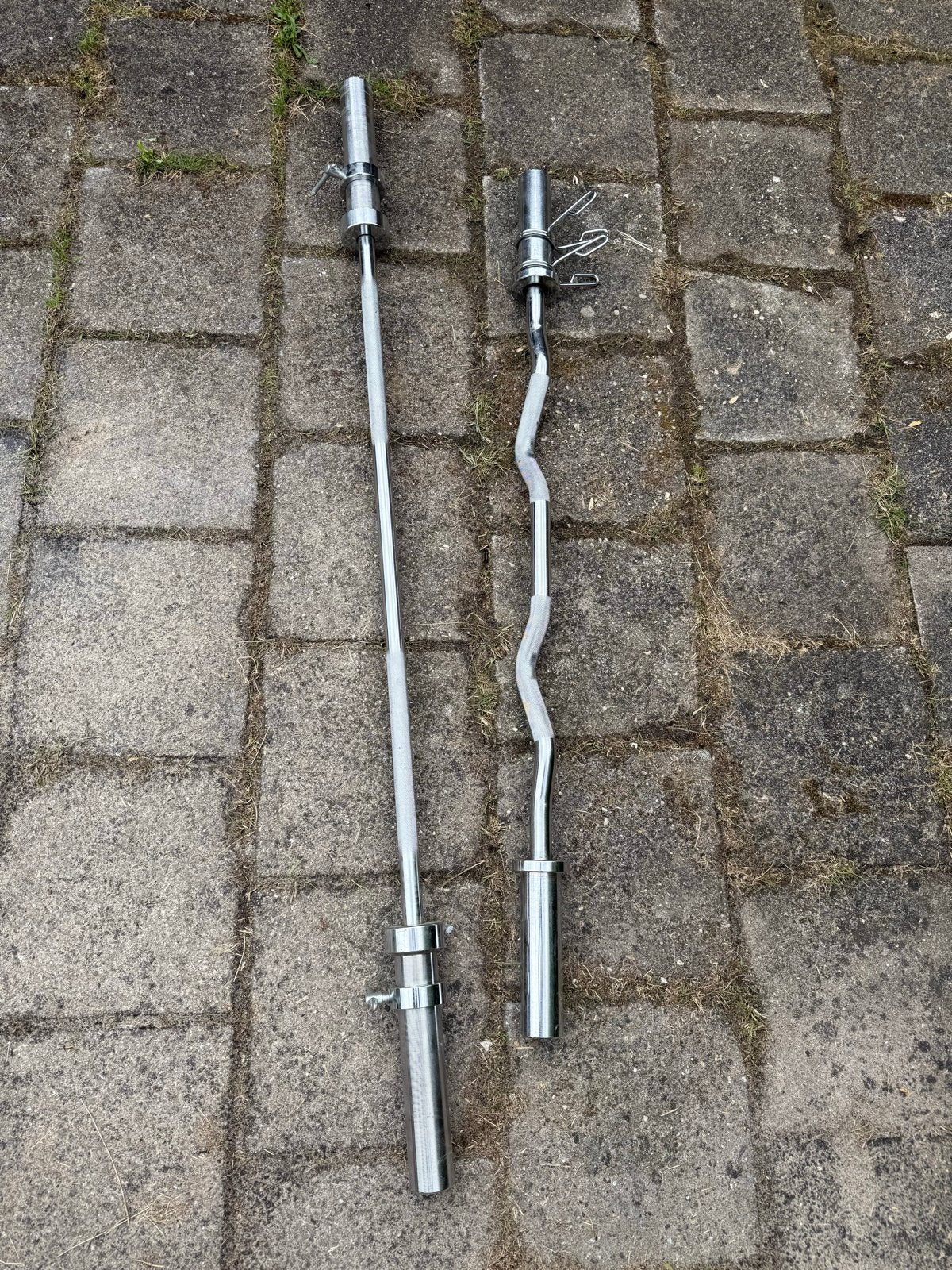Kleine Olympische Stang en EZ Stang, Sport en Fitness, Ophalen, Gebruikt, Armen, Halterstangen