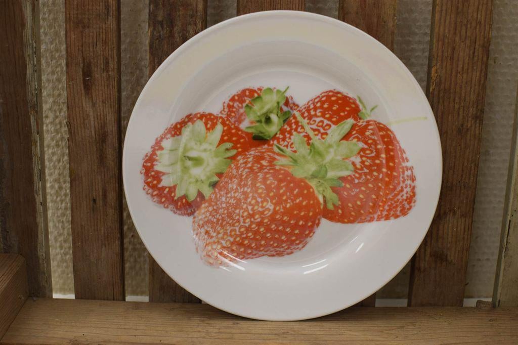 3 stuks porseleinen bordjes met fruit prent 44035, Gebruikt, Ophalen of Verzenden, Bord(en), Wedgwood