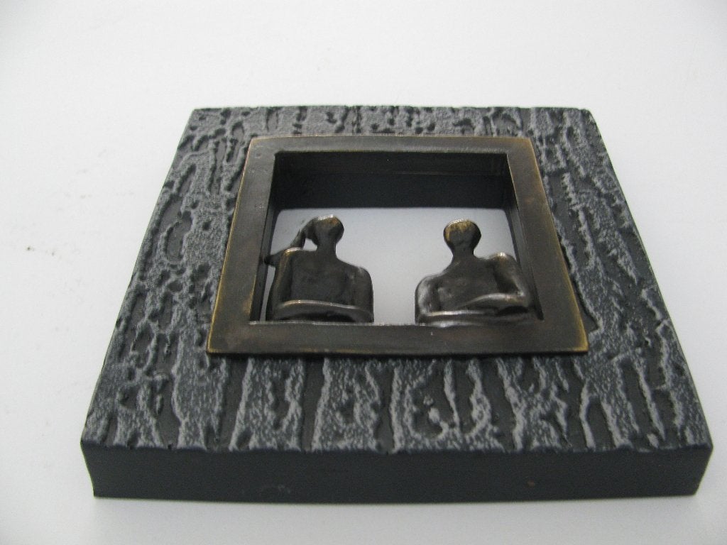 wand sculpture de vooruitblik kunstenaar g . v . tankeren, Ophalen of Verzenden, Brons