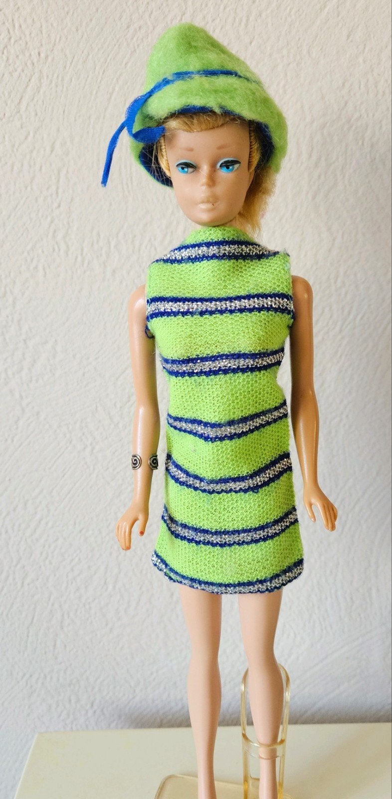 Vintage Barbie outfit Now Knit #1452 1970, Verzamelen, Poppen, Ophalen of Verzenden, Kleertjes