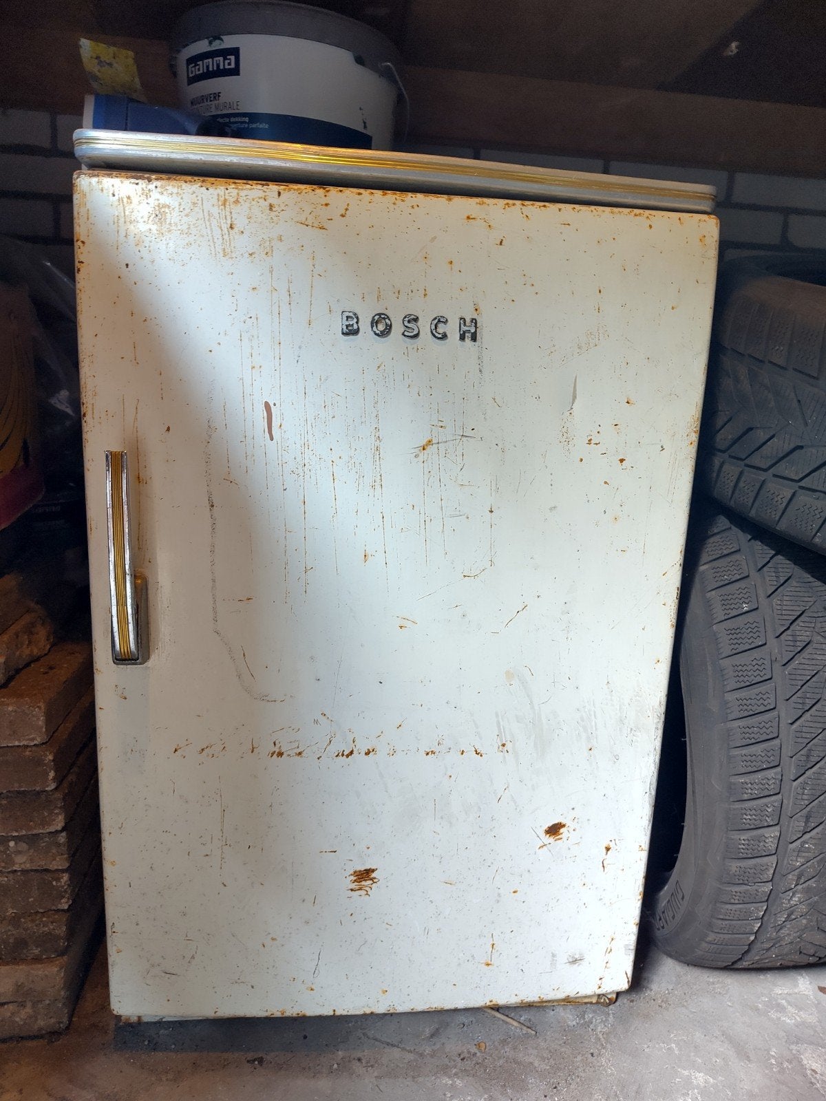 vintage koelkast, 200 liter of meer, 45 tot 60 cm, Ophalen, 85 tot 120 cm