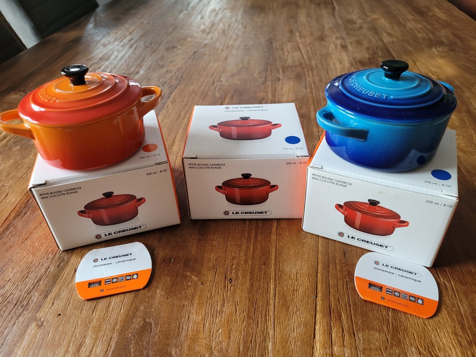 3 Le Creuset Mini Cocottes 250 ml - Nieuw in Doos, Pot, Bus of Blik, Nieuw, Le Creuset, Ophalen of Verzenden
