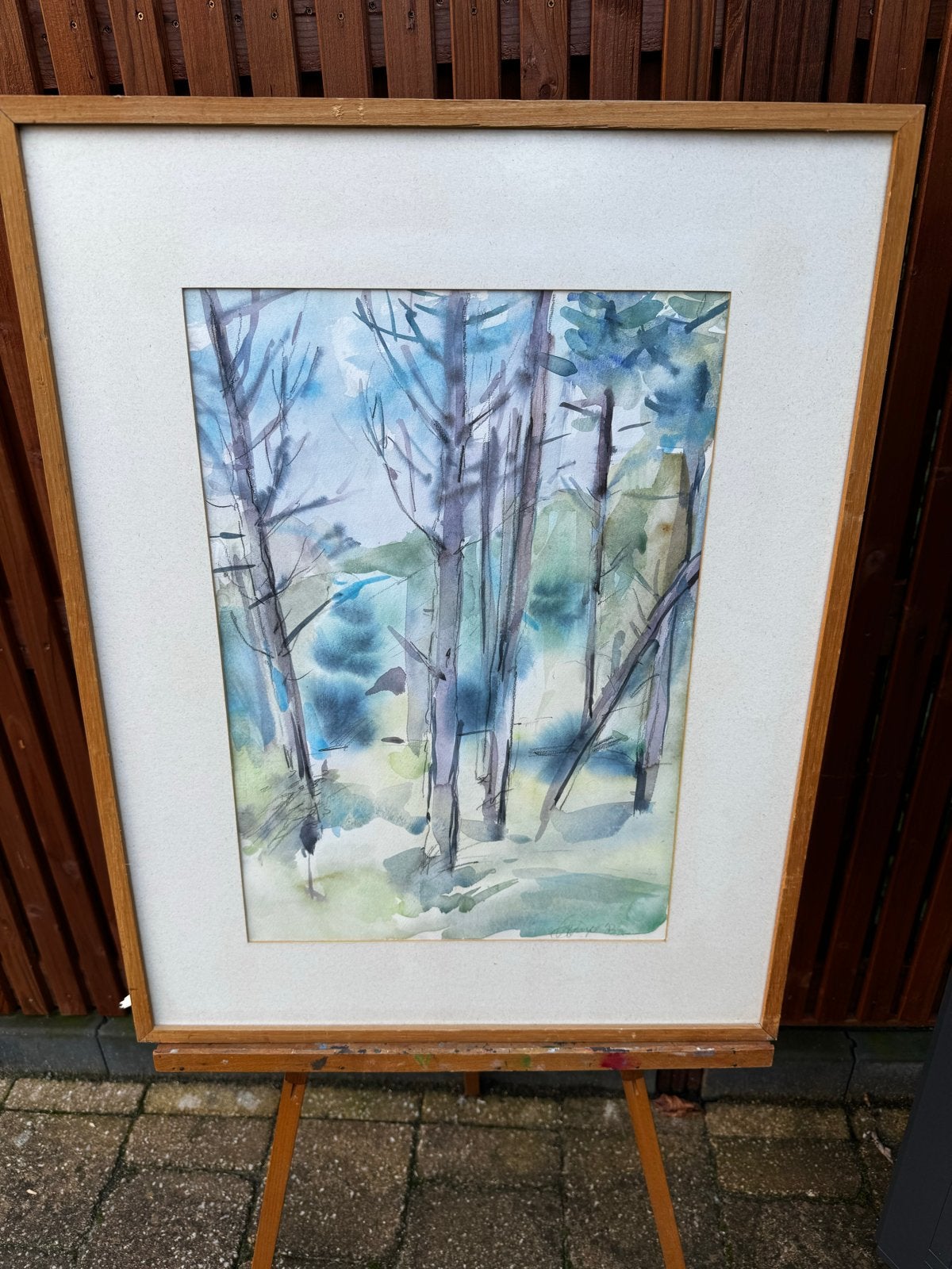 Aquarel bosgezicht, gesigneerd en gedateerd '82, Ophalen, Gedateerd, Realistisch, Landschap