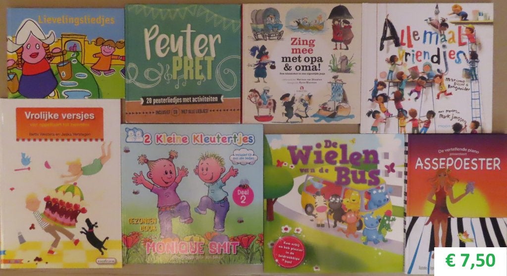 Stapel liedjes&versjes boeken voor kleuters; 1 koop € 7,50, Gelezen, Fictie algemeen, Jongen of Meisje, Diverse auteurs